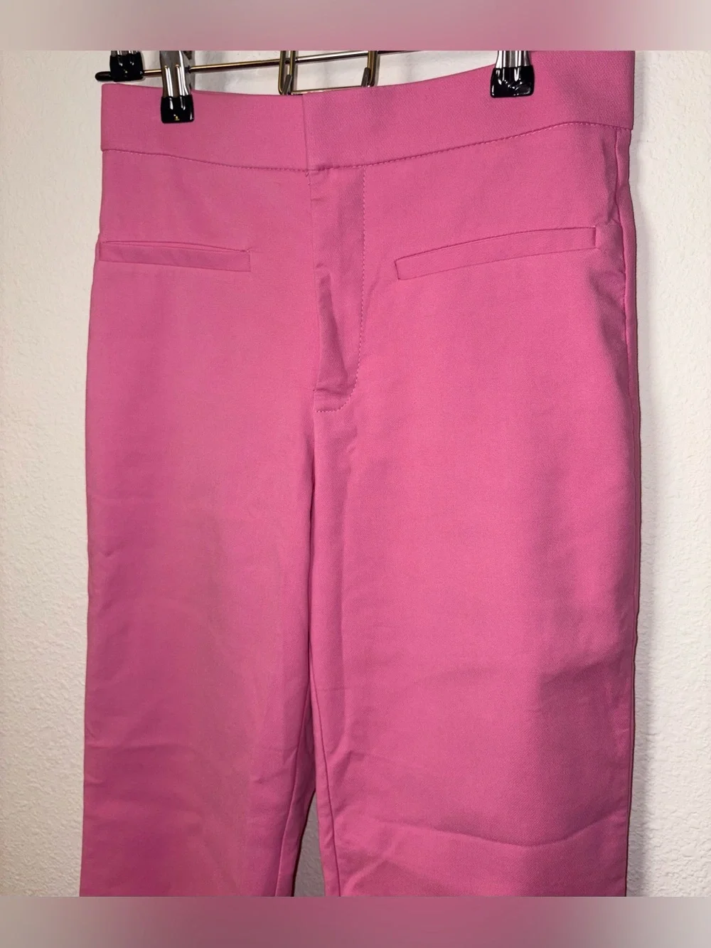 Zara Pink Boot-Cut High-Rise Pants - Picture 3 of 5